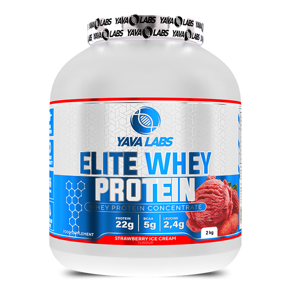 Yava Labs Pure Elite Whey Protein Concentrate-66Serv-2KG-Strawberry Ice Cream