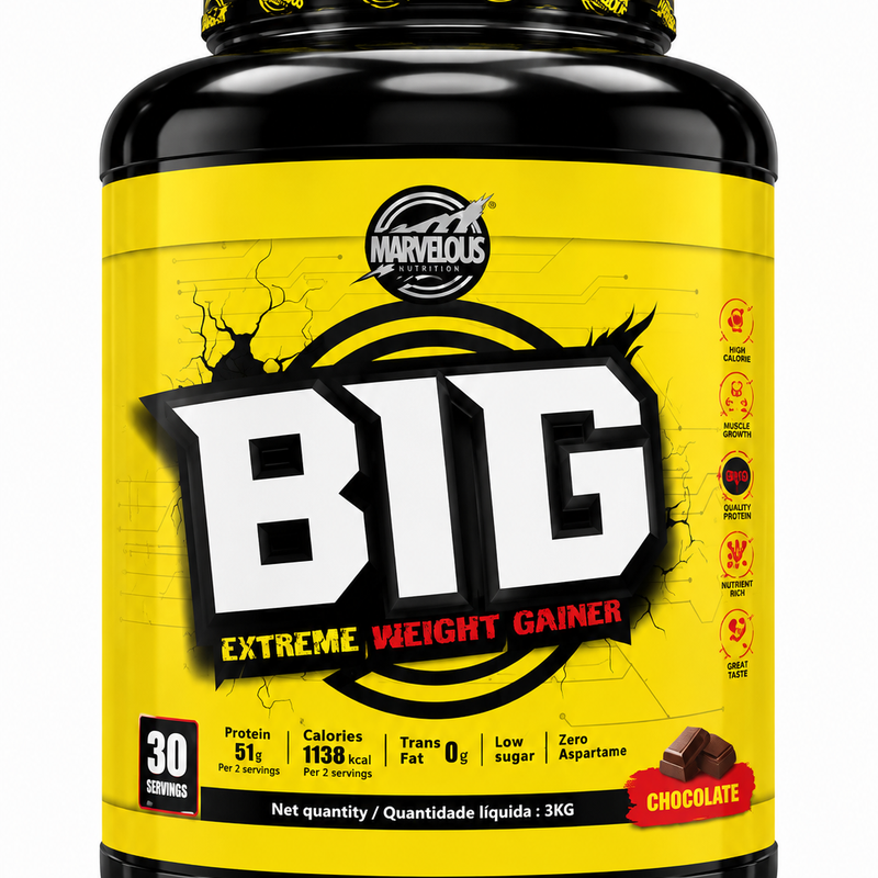 Marvelous Nutrition BiG Extreme Weight Gainer-30Serv.-3Kg.-Chocolate)