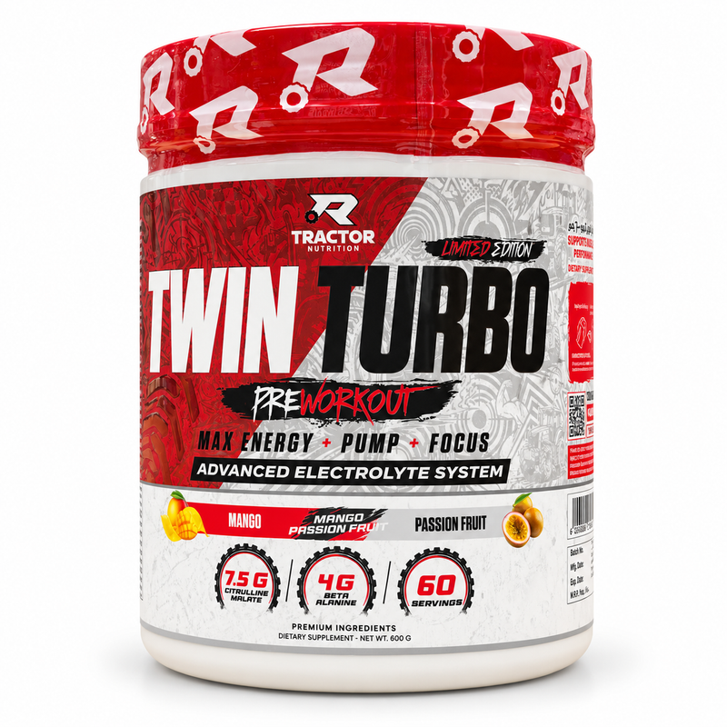 Tractor Nutrition Twin Turbo Pre-Workout – Limited Edition | Mango Passion Fruit