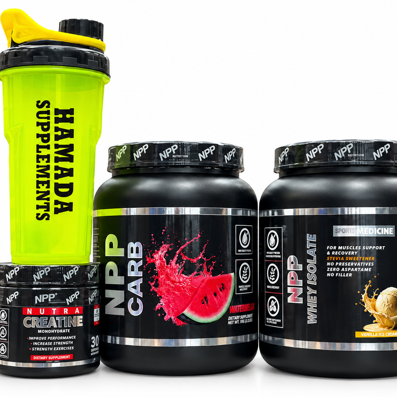 NPP Nutrition Ultimate Muscle – Whey Isolate + Carb + Creatine + Shaker Bundle